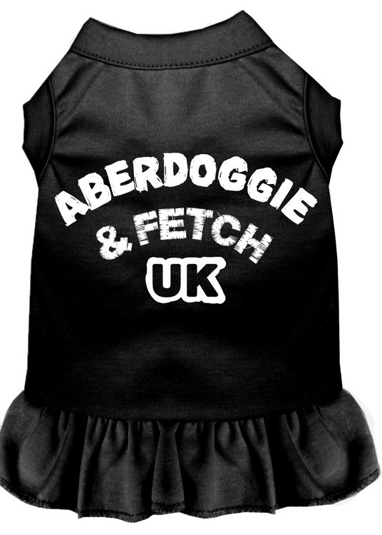 Aberdoggie UK Screen Print Dress Black Med